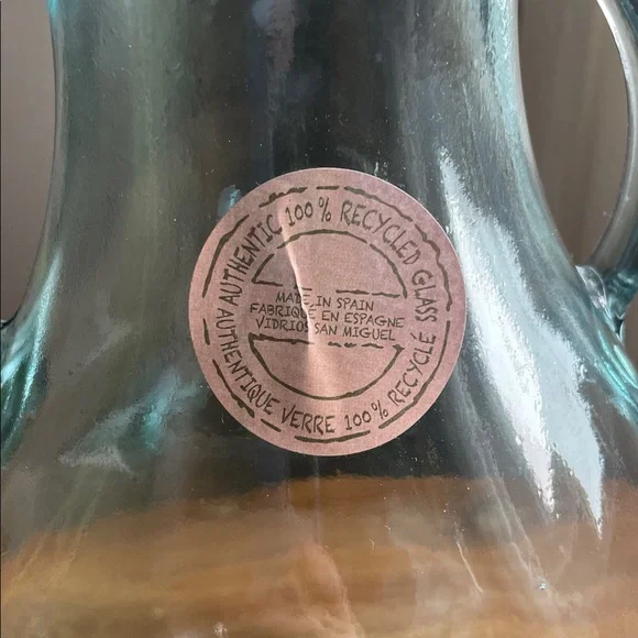 Artisan Green Tinted Glass Vase with Handles - Picture 4 of 10